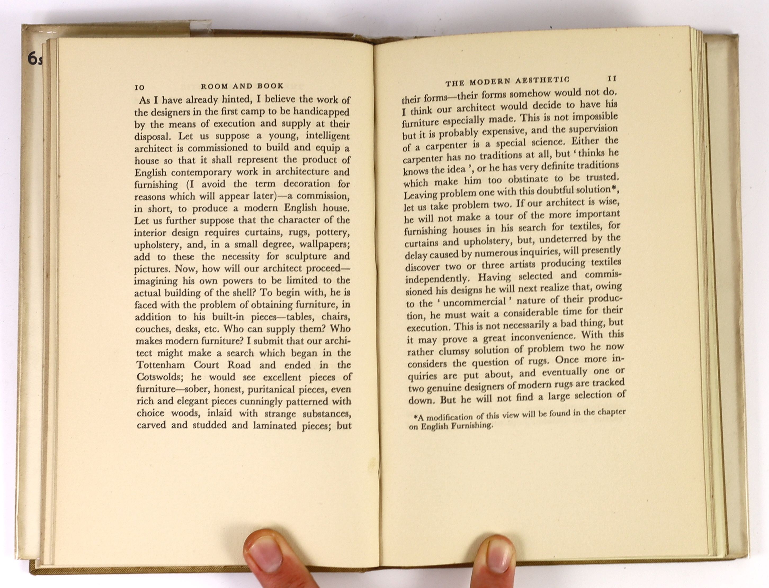 Nash, Paul - Room and Book. 1st edition. Complete with 18 illustrated plates plus numerous illustrations in the text, some of which are coloured or tipped-in. Publishers buckram with letters direct on spine. Original d/j